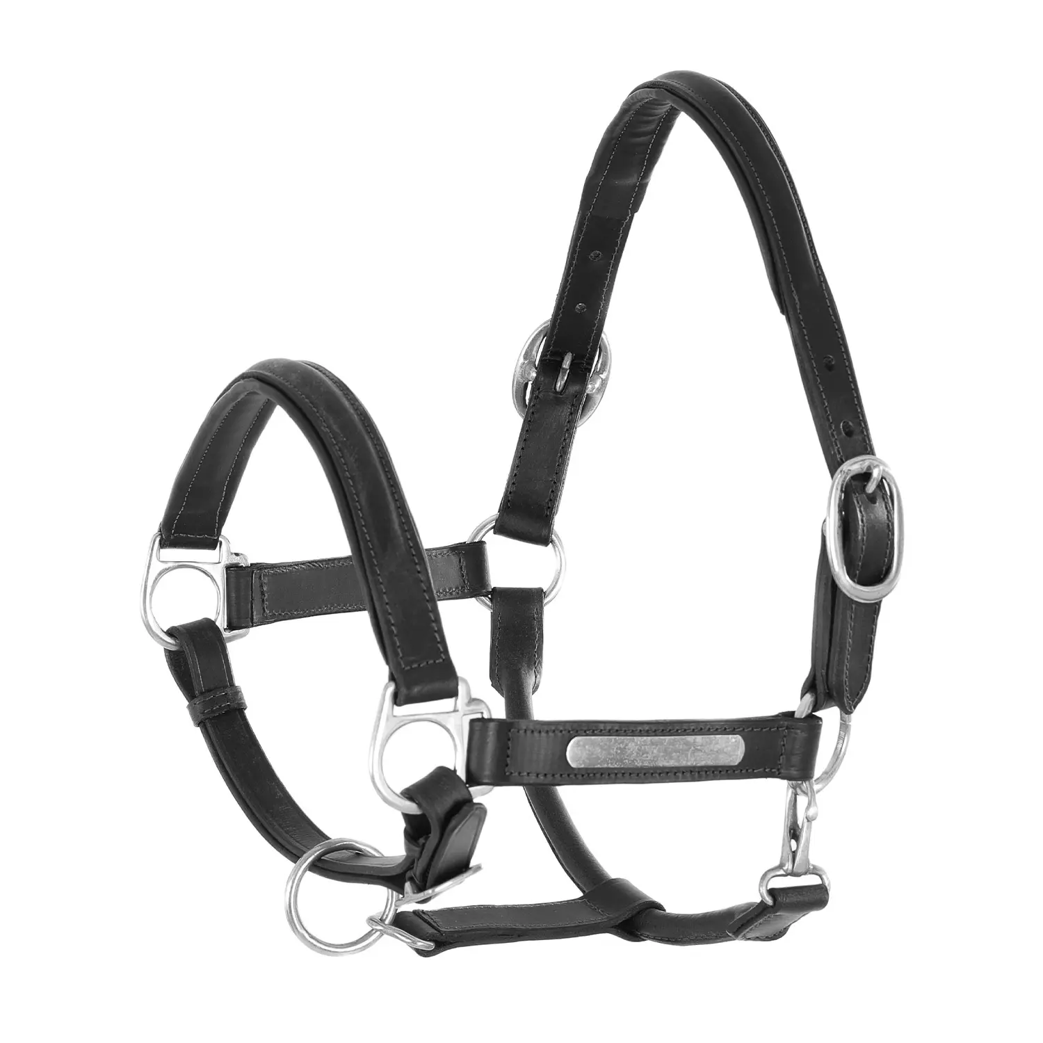 Cabestro de doble cuero para caballo con hebillas de latón