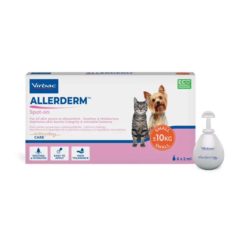 Virbac Pipeta para el cuidado de la piel de Perros y Gatos Allerderm Spot-on -10 Kg