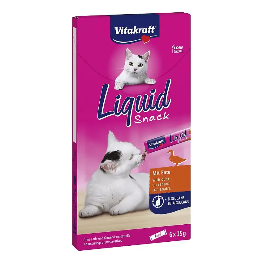 Vitakraft Liquid Snack para Gatos Pato con Betaglucanos 90 g