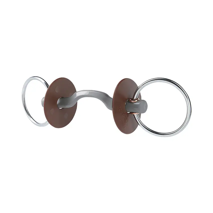 Mors para caballo con paso de lengua y anillo, suave Konnex
